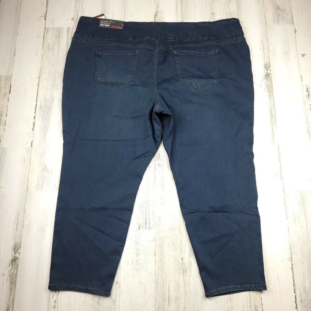 Avenue Denim Women's Skinny Pull On Luxe Sateen Size 26/28 (48x25) NWT - Picture 2 of 10